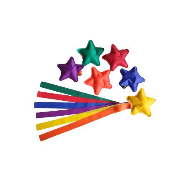 E042 星星彩帶豆袋 Star beanbag with rainbow ribbon set of 6 colour
